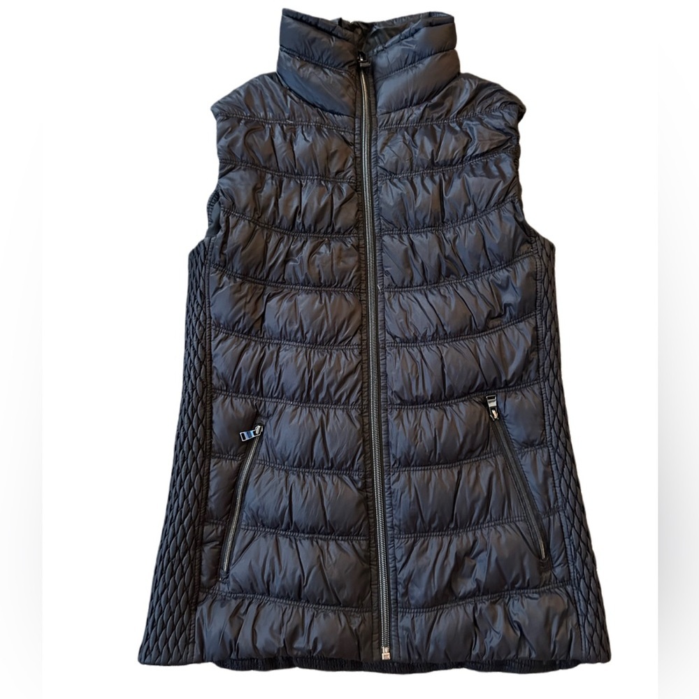 Calvin Klein Black Quilted Puffer Vest with High Collar